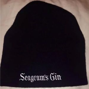 Seagram's Gin.. Limited Edition.. Logo Knit Beanie... Black.. New